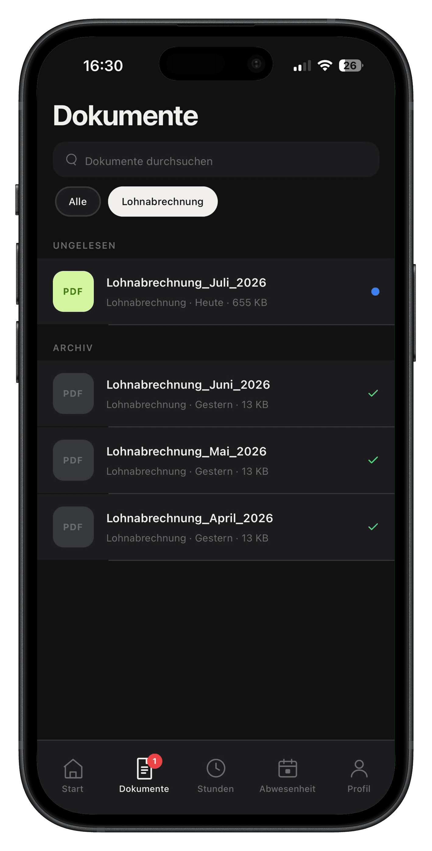 Dokumente-Postfach in der Velmio App